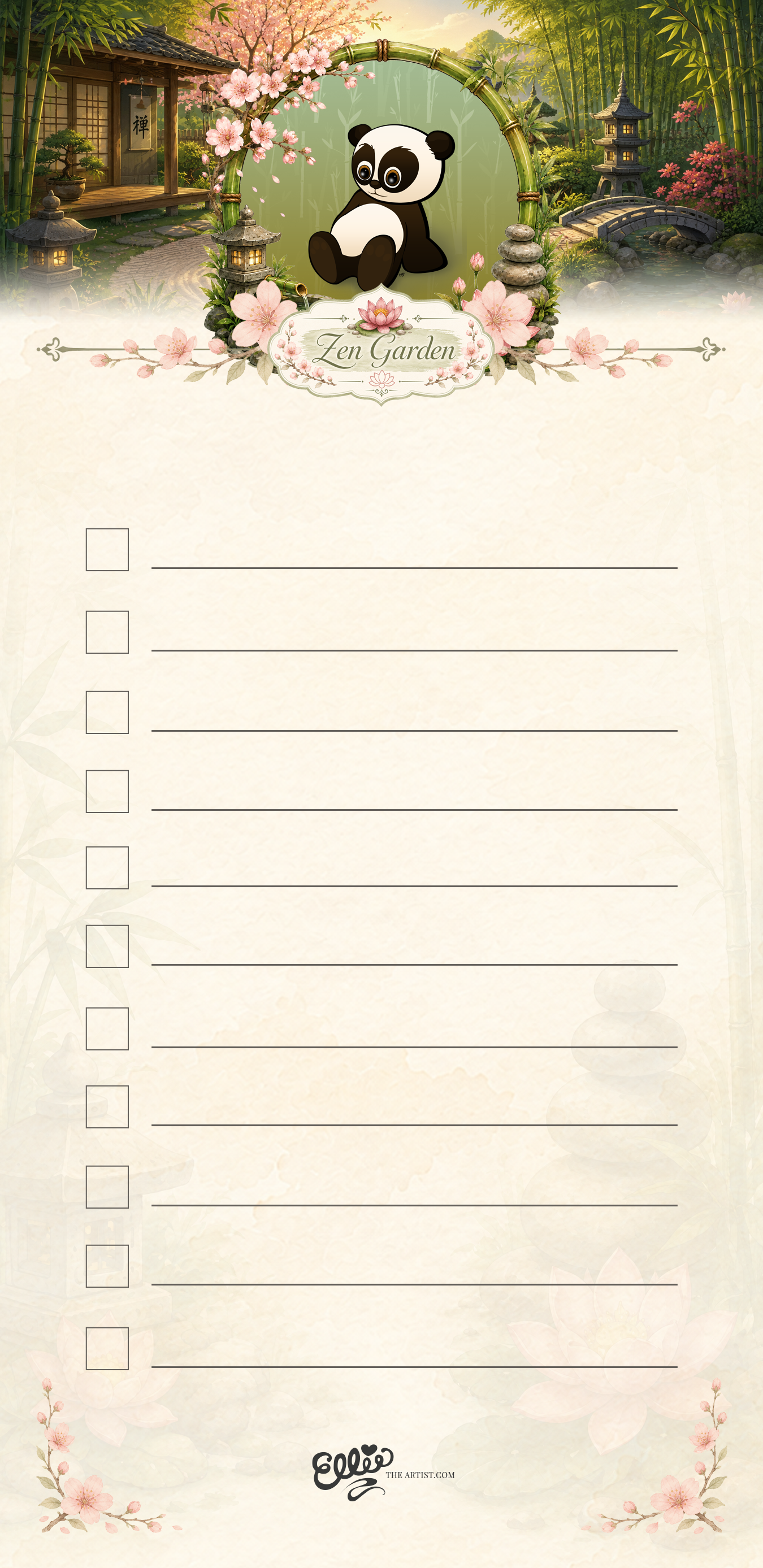 Baby Panda magnetic notepad from the Zen Garden Collection