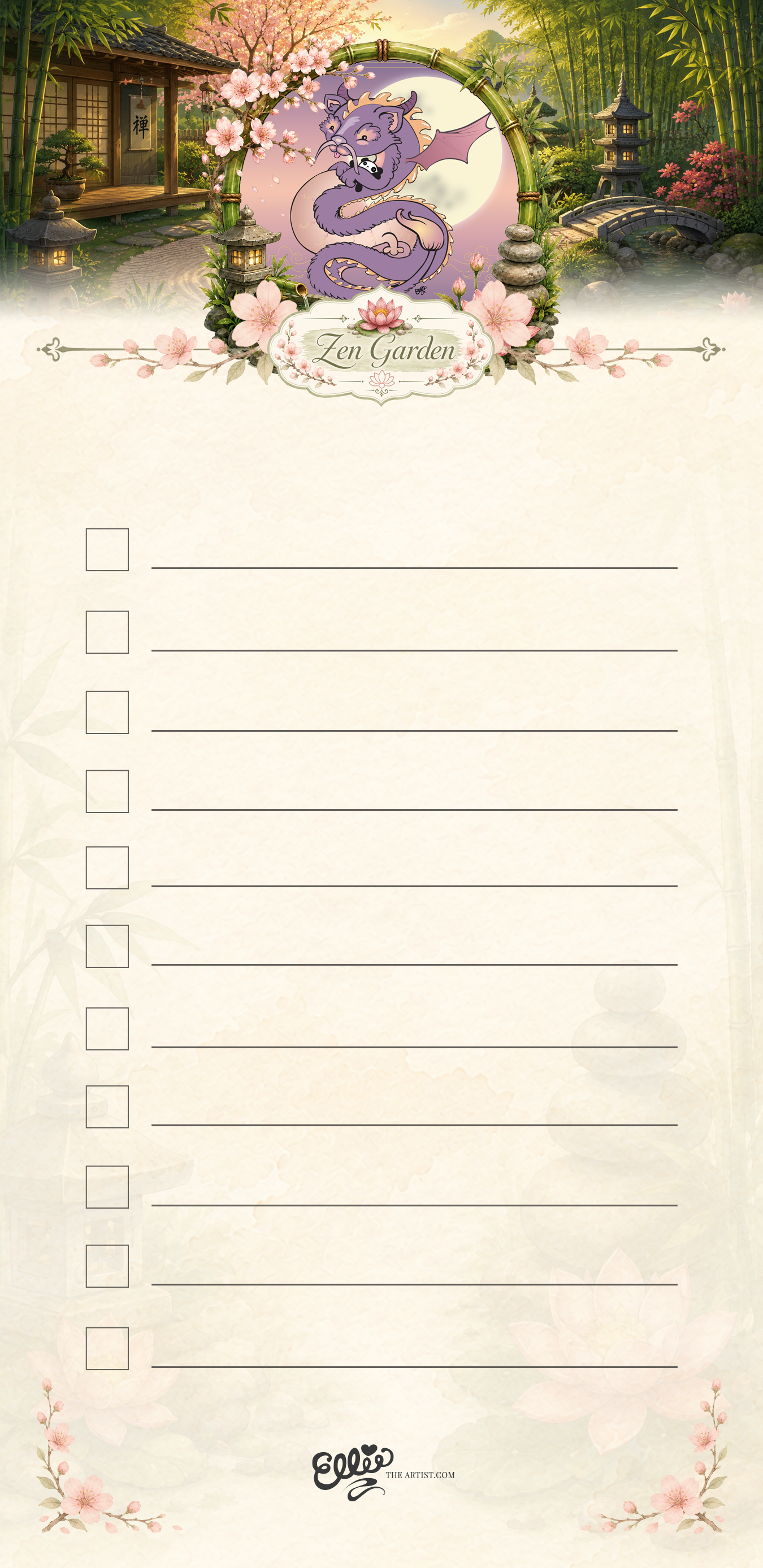 Liu Liu's Bedtime magnetic notepad from the Zen Garden Collection