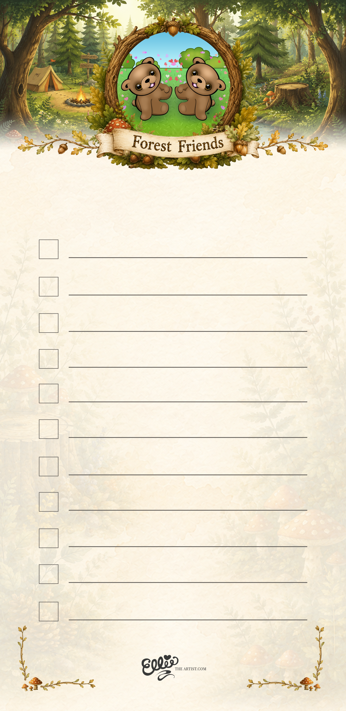 Baby Bears magnetic notepad from the Forest Friends Collection