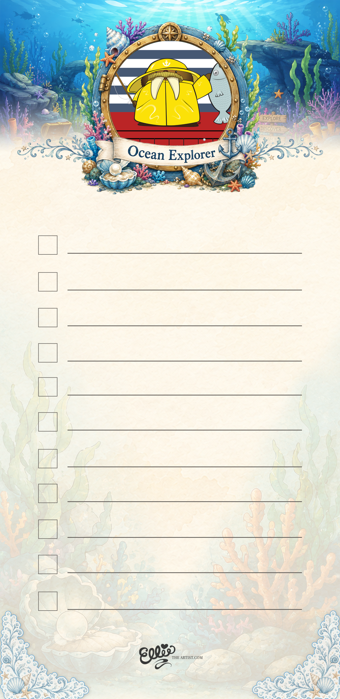 Mr. Wilmington Walrus magnetic notepad from the Ocean Explorer Collection