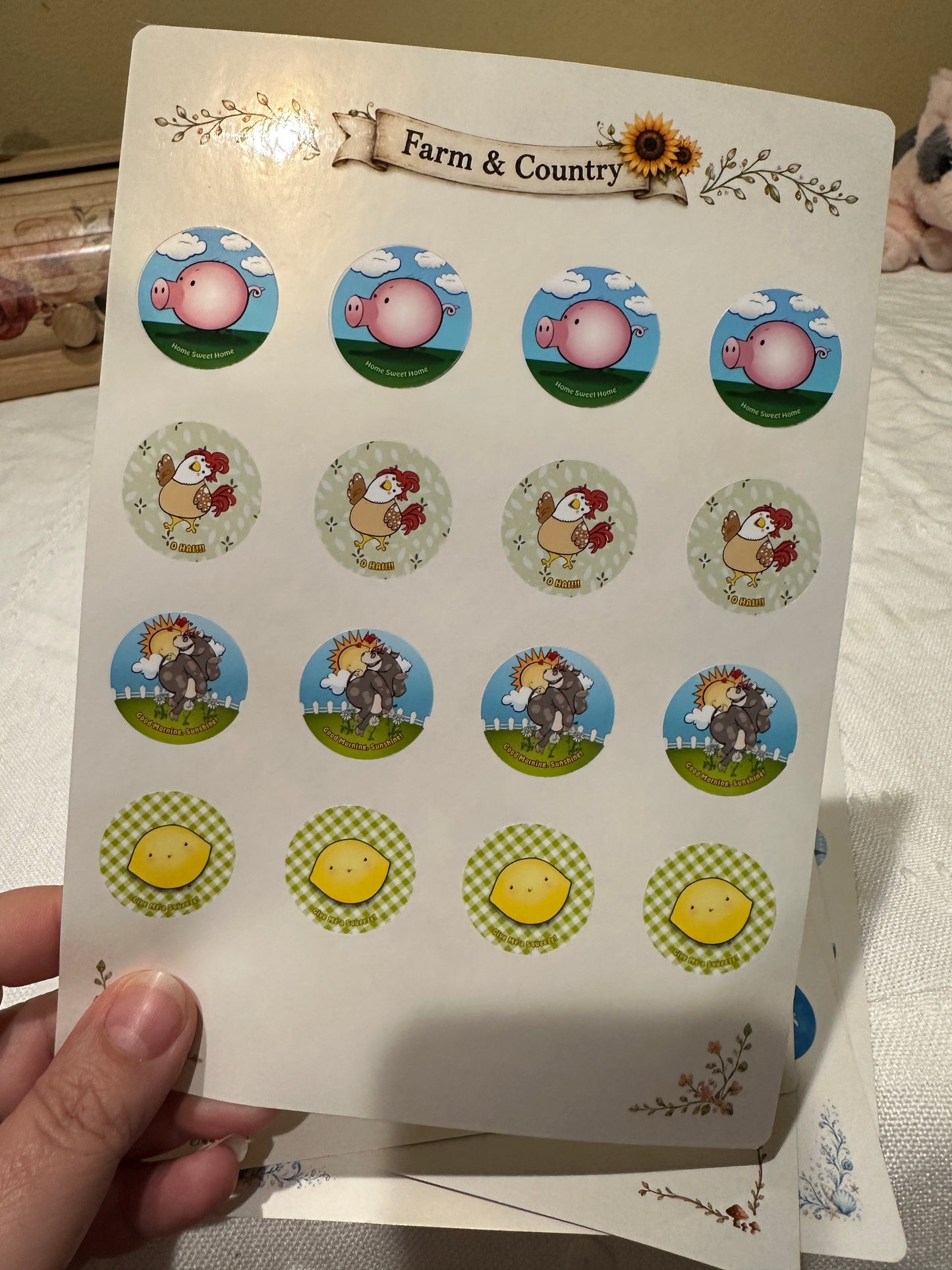 Farm & Country Cartoon Sticker Sheet