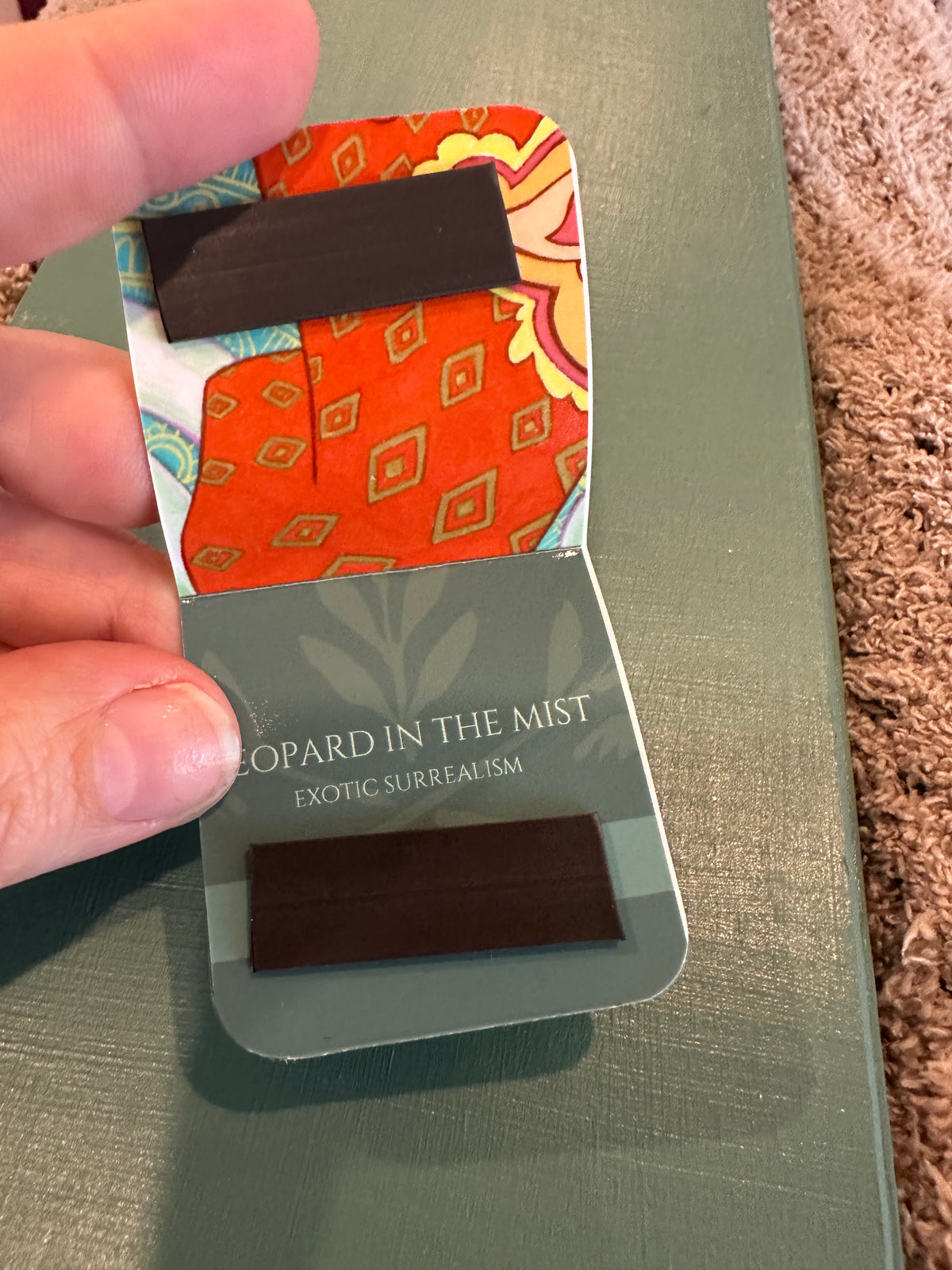 MAGNETIC BOOKMARK: 'Leopard in the Mist' Fine Art Painting