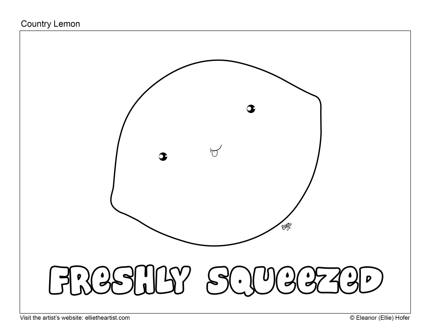 FREE Country Lemon Coloring Page (Digital Download)
