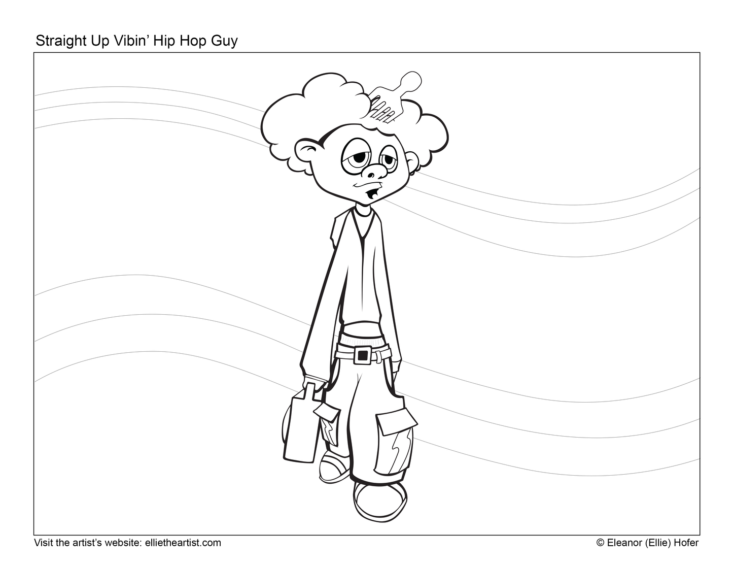 FREE Straight Up Vibin' Hip Hop Guy Coloring Page