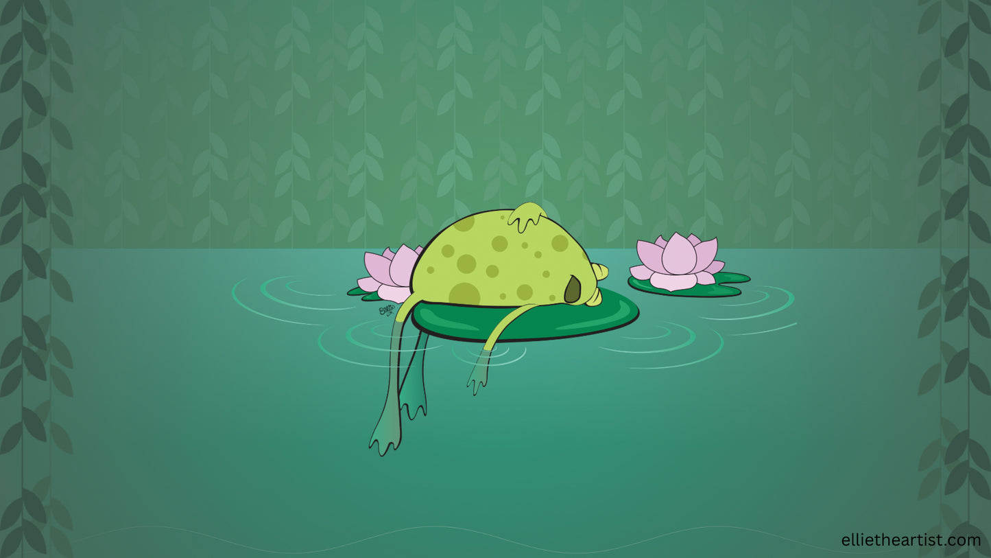 FREE Frog on a Lily Pad Desktop Wallpaper (Digital Download)