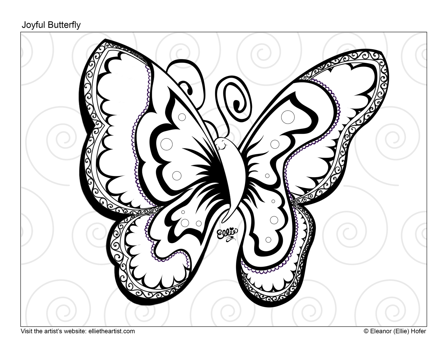 FREE Joyful Butterfly Coloring Page (Digital Download)