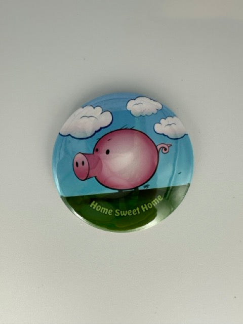 Moogy the Pig Round Refrigerator Magnet | Cute Cartoon Character Magnet | 2.25 Inch Fridge Magnet