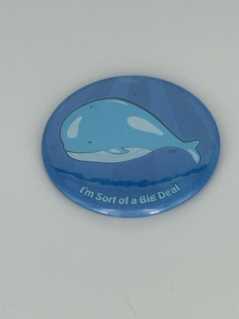 Dale the Whale Round Refrigerator Magnet | Cute Cartoon Character Magnet | 2.25 Inch Fridge Magnet