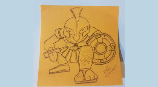 Ares Drawing – God of War | Greek Mythology Art, Cartoon Style