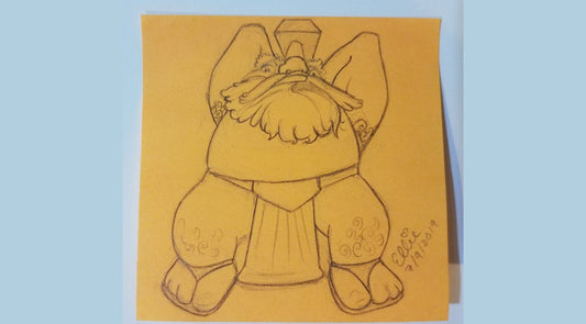 Hephaestus Drawing – Greek God of Fire & Forge | Greek Mythology Art, Cartoon Style