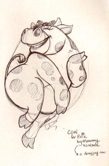 Sketch of a Dancing Cow