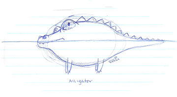 Sketch of a Gator in the Swamp