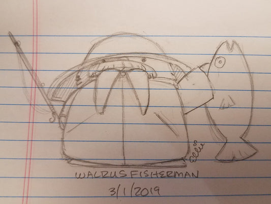 Sketch of a Walrus Fisherman