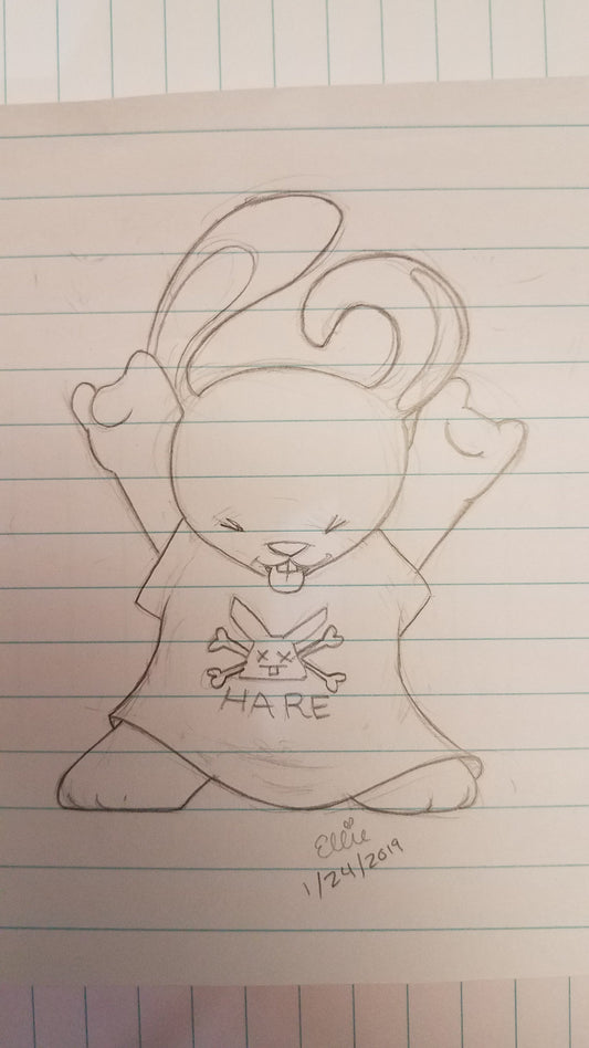 Sketch of Rockin’ Out Bunny