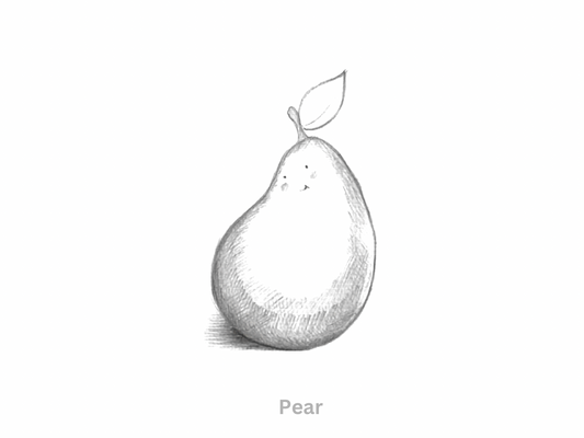 Sketch of a Cute Cartoon Pear