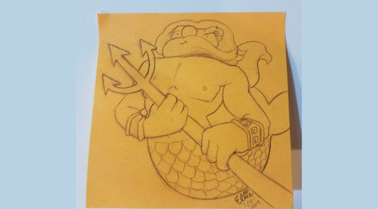 Poseidon Drawing – Greek God of the Sea | Greek Mythology Art, Cartoon Style
