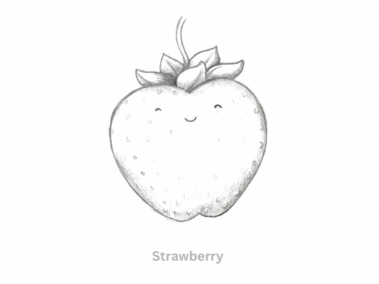 Sketch of a Cute Cartoon Strawberry