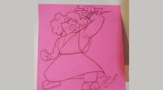 Zeus Drawing – Greek God of Thunder | Greek Mythology Art, Cartoon Style
