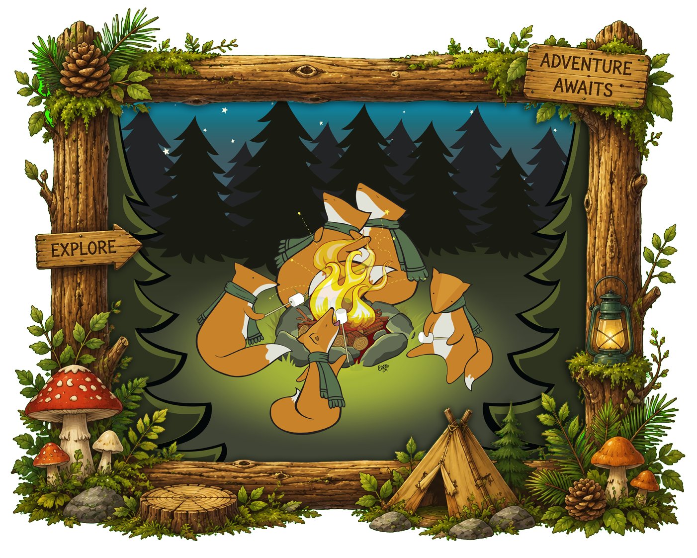 Fox Family Camping Trip