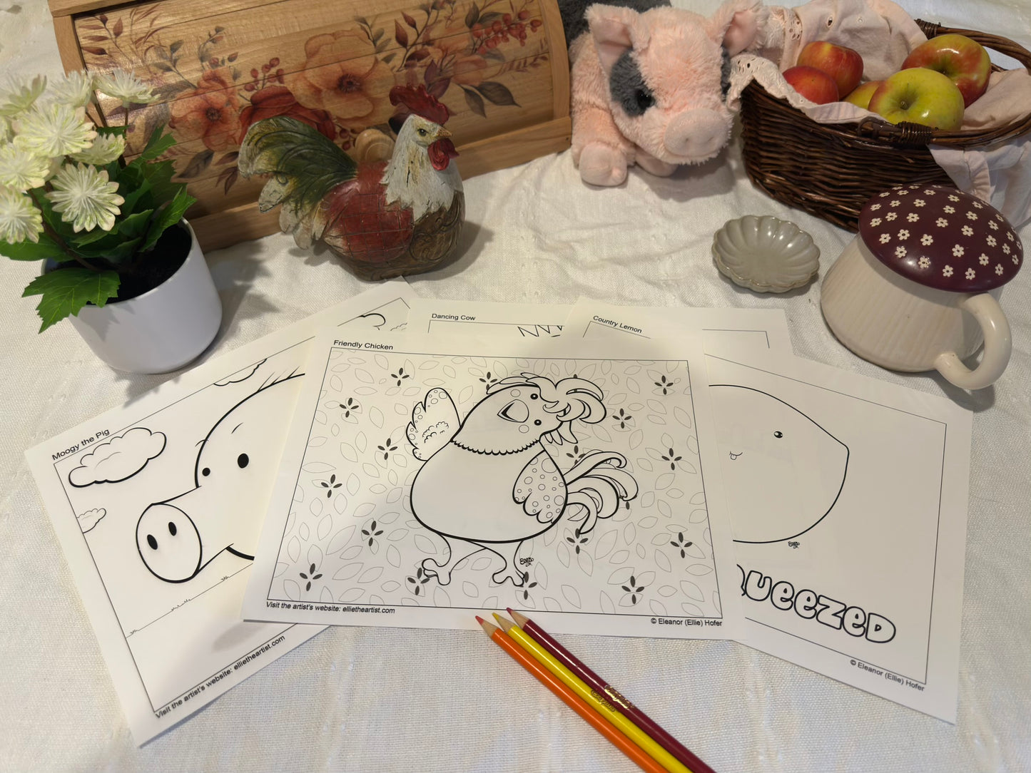 FREE Friendly Chicken Coloring Page (Digital Download)