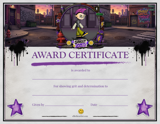 Street Smarts Reward Certificate Pad | Kids Award Certificates