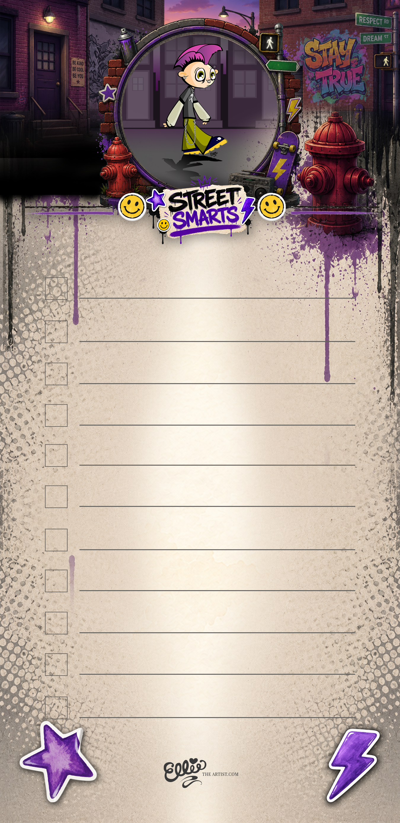 Punk Kid magnetic notepad from the Street Smarts Collection