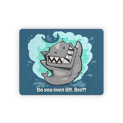 Buff Shark 'Do You Even Lift, Bro?' Cartoon Kids Puzzle (30 Piece) - Fun Learning Activity Gift for Kids