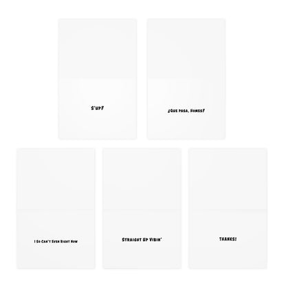 Street Smarts Cartoon Art Greeting Cards - Set of 5