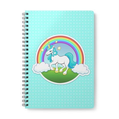 MAGIC UNICORN Cartoon Notebook – 150 lined pages A5 Wirobound Softcover