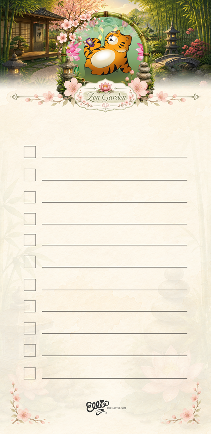 Insta Tiger magnetic notepad from the Zen Garden Collection