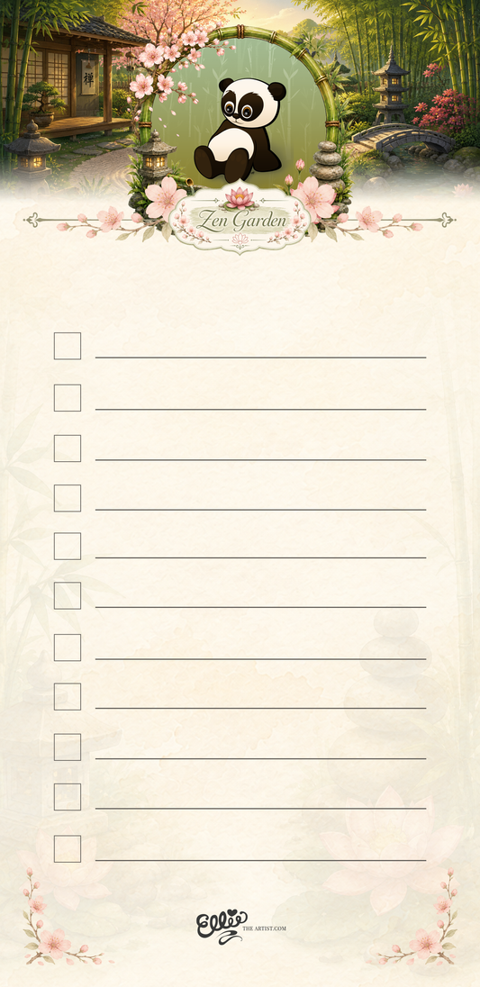 Baby Panda magnetic notepad from the Zen Garden Collection