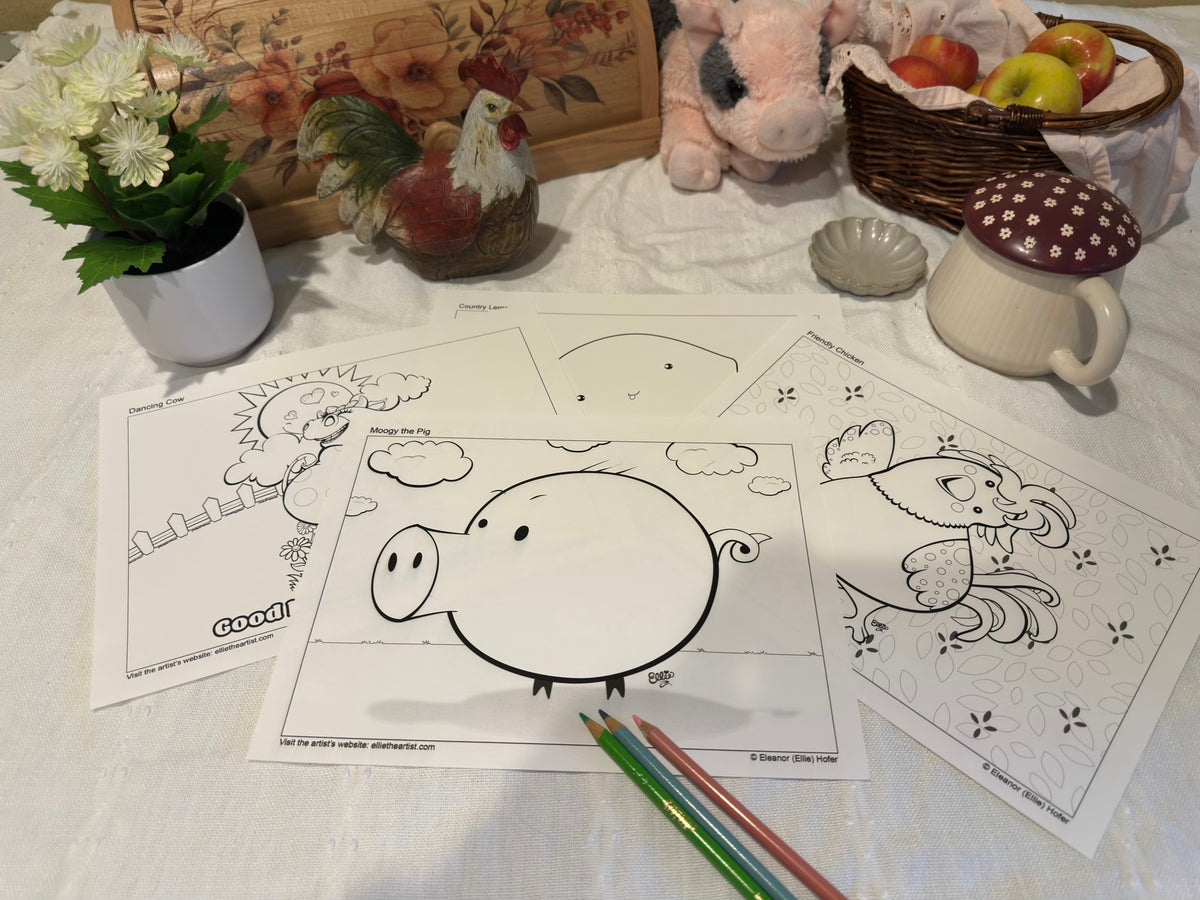 FREE Moogy the Pig Coloring Page (Digital Download)