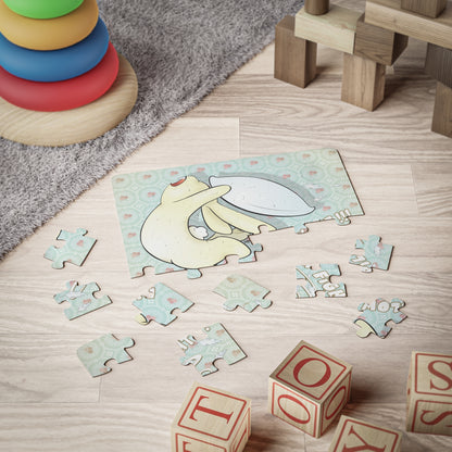 BUNNY PILLOW FIGHT Cartoon Kids Puzzle (30 Piece) - Fun Learning Activity Gift for Kids