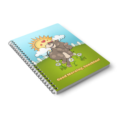 DANCING COW Cartoon Notebook – 150 Lined Pages A5 Wirobound Softcover