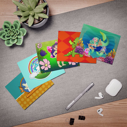 Fantasy Land Cartoon Art Greeting Cards - Set of 5