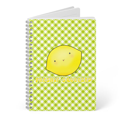 CUTE LEMON Cartoon Notebook – 150 Lined Pages A5 Wirobound Softcover