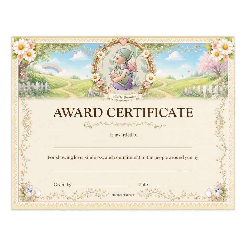 Fluffy Bunnies Reward Certificate Pad | Kids Award Certificates