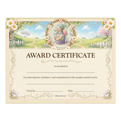 Fluffy Bunnies Reward Certificate Pad | Kids Award Certificates