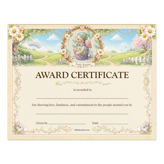 Fluffy Bunnies Printable Reward Certificate | Kids Award Certificate Digital Download