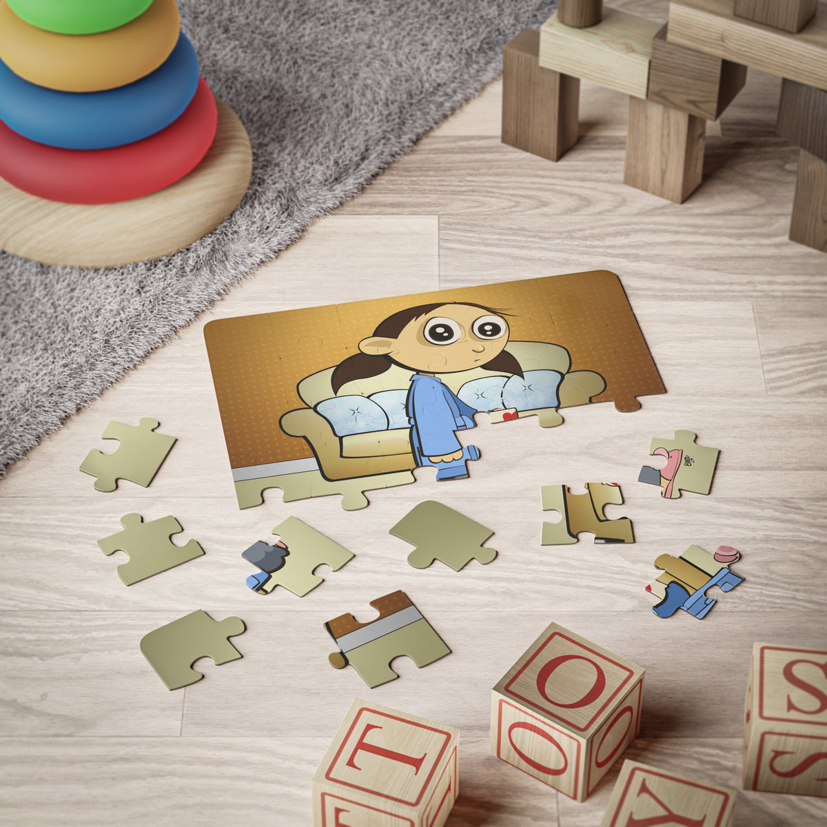 COFFEE MONSTER Cartoon Kids Puzzle (30 Piece) - Fun Learning Activity Gift for Kids