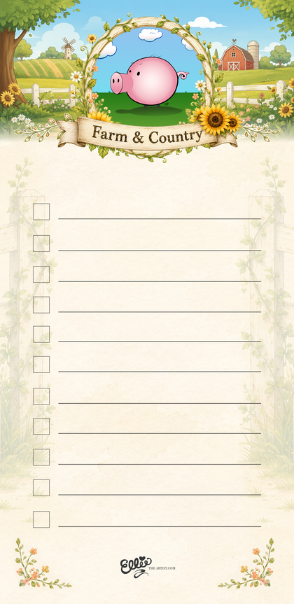 Moogy the Pig magnetic notepad from the Farm and Country Collection