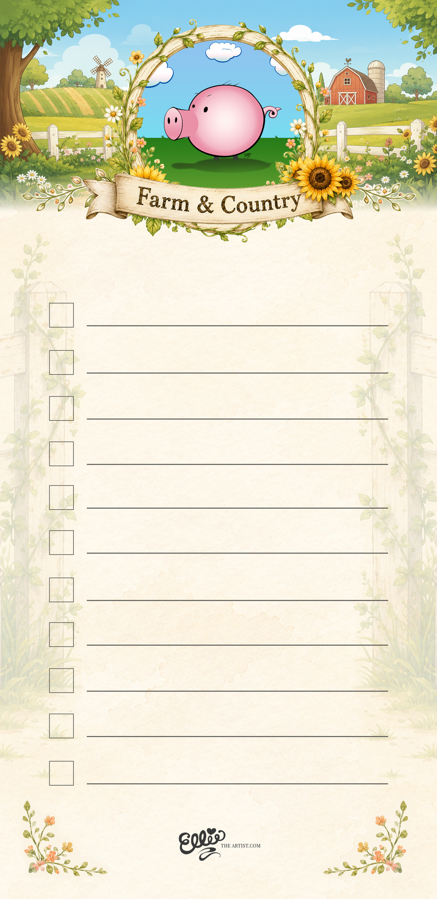 Moogy the Pig magnetic notepad from the Farm and Country Collection