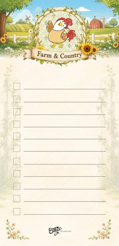 Friendly Chicken magnetic notepad from the Farm and Country Collection