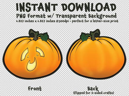PUMPKIN Jack-O-Lantern (4 of 8) Clip Art Printable Digital Instant Download for Halloween Decorations Invites Party Favors Prizes Gifts