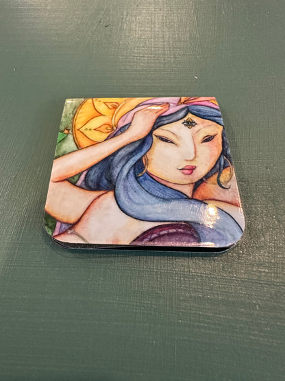 MAGNETIC BOOKMARK: 'Pavarti and Her Tiger' Fine Art