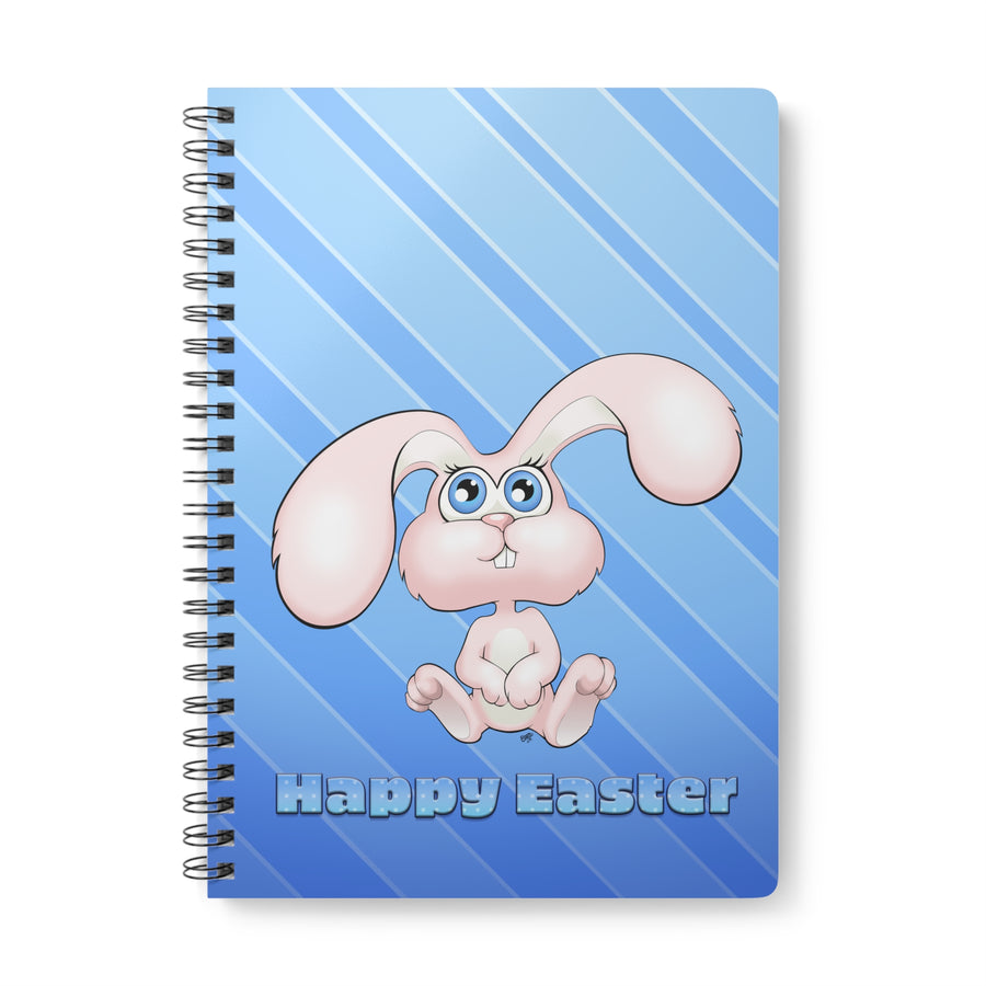 PINK EASTER BUNNY Cartoon Notebook – 150 lined pages A5 Wirobound Softcover