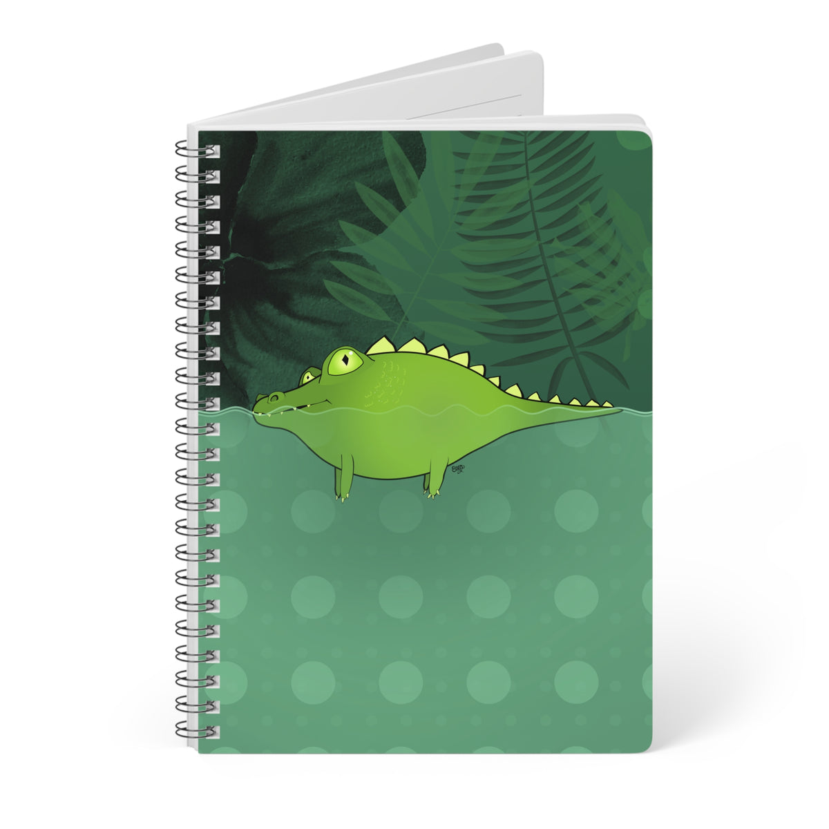 GATOR IN THE SWAMP Alligator Cartoon Notebook – 150 Lined Pages A5 Wirobound Softcover