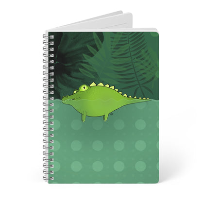 GATOR IN THE SWAMP Alligator Cartoon Notebook – 150 Lined Pages A5 Wirobound Softcover