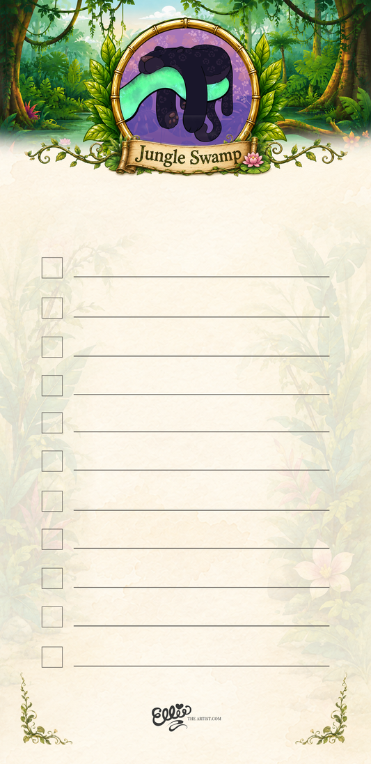 Jaguar in the Jungle magnetic notepad from the Jungle Swamp Collection