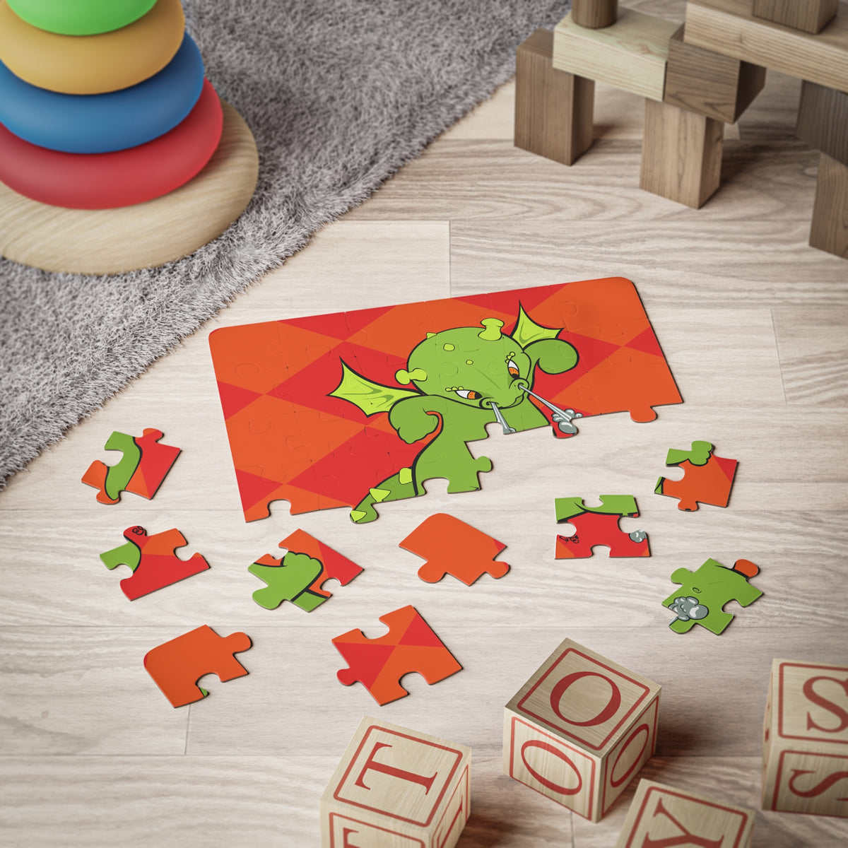 BABY DRAGON Cartoon Kids Puzzle (30 Piece) - Fun Learning Activity Gift for Kids